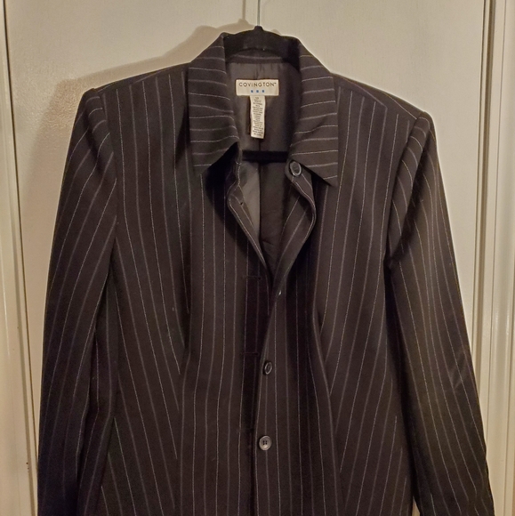 Covington black with pink and white stripes, size 12 - Picture 1 of 5